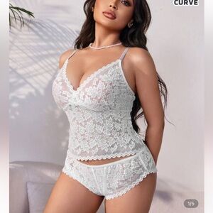 NWT Women’s White Lace Lingerie Set 14/1XL